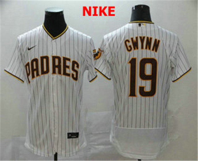 2020 San Diego Padres #19 Tony Gwynn White Pinstripe Stitched MLB Flex Base Nike Jersey