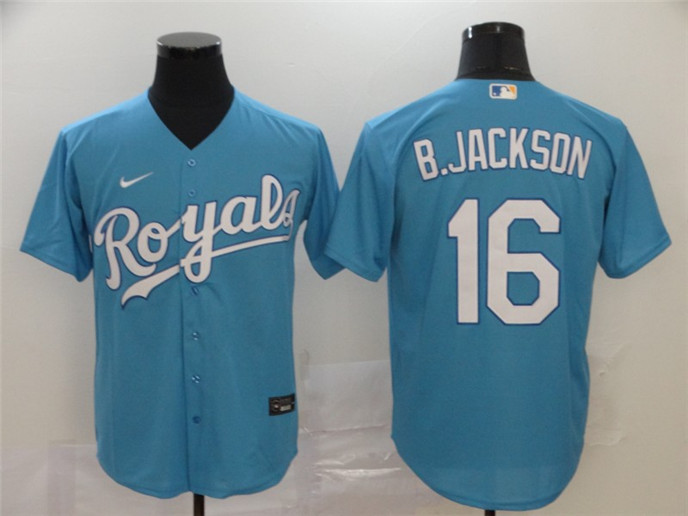 2020 Kansas City Royals #16 Bo Jackson Light Blue Stitched MLB Cool Base Nike Jersey