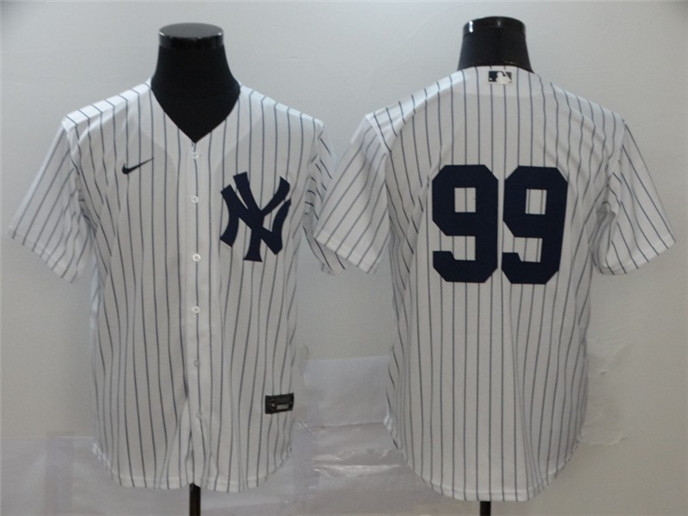 2020 New York Yankees #99 Aaron Judge White Home No Name Stitched MLB Cool Base Nike Jersey