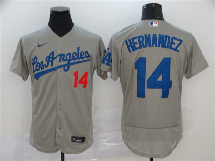 2020 Los Angeles Dodgers #14 Enrique Hernandez Gray Stitched MLB Flex Base Nike Jersey