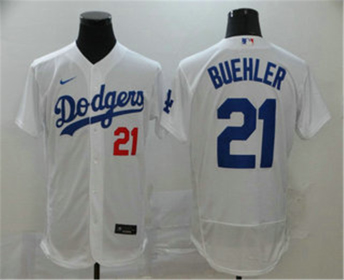 2020 Los Angeles Dodgers #21 Walker Buehler White Stitched MLB Flex Base Nike Jersey