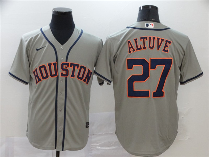 2020 Houston Astros #27 Jose Altuve Gray Stitched MLB Cool Base Nike Jersey