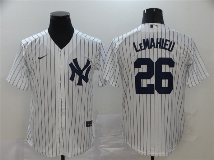 2020 New York Yankees #26 DJ LeMahieu White Home No Name Stitched MLB Cool Base Nike Jersey