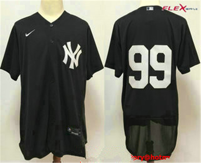 2020 New York Yankees #99 Aaron Judge Black No Name Stitched MLB Flex Base Nike Jersey