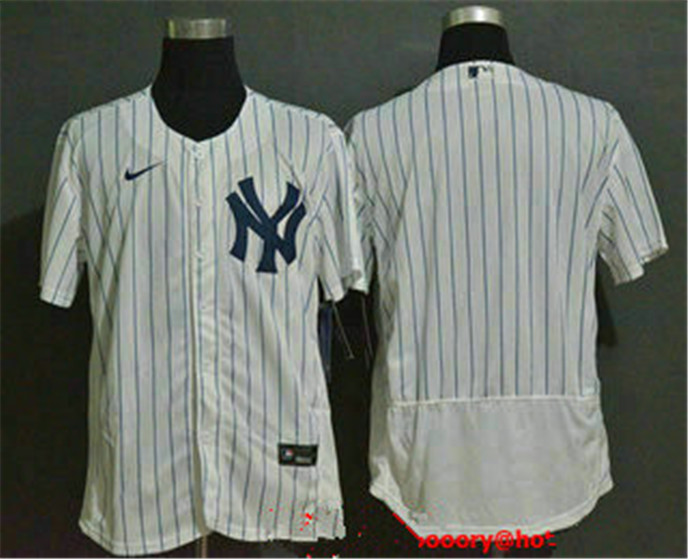 2020 New York Yankees Blank White Home Stitched MLB Flex Base Nike Jersey