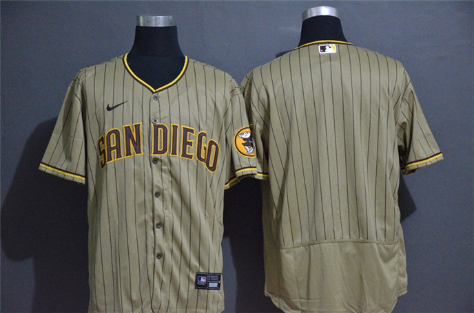 2020 San Diego Padres Blank Gray Pinstripe Stitched MLB Flex Base Nike Jersey