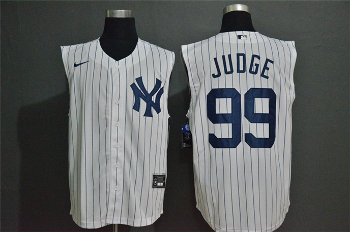 2020 New York Yankees #99 Aaron Judge White Cool and Refreshing Sleeveless Fan Stitched MLB Nike Jer