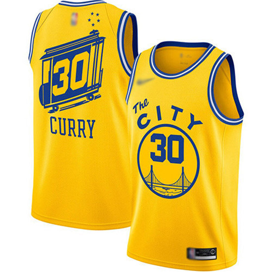 2020 Warriors #30 Stephen Curry Gold Basketball Swingman Hardwood The City Classic Edition Jersey