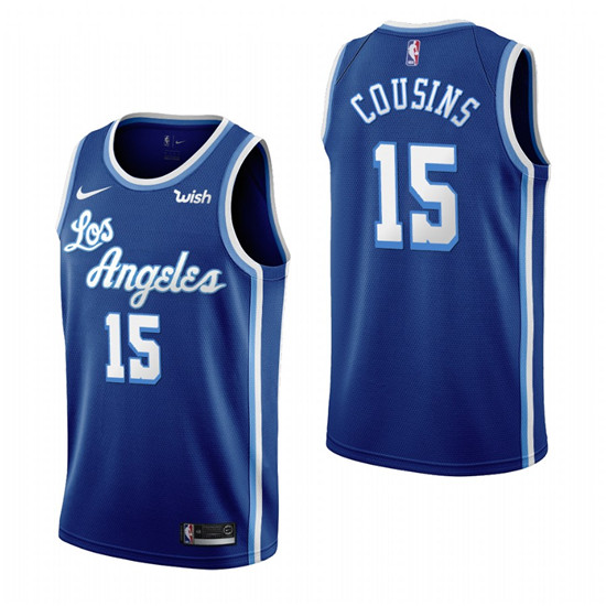 2020 Los Angeles Lakers #15 Demarcus Cousins Blue 2019-20 Classic Edition Stitched NBA Jersey