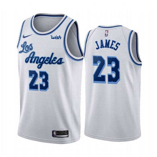 2020 Nike Lakers #23 Lebron James White 2019-20 Hardwood Classic Edition Stitched NBA Jersey