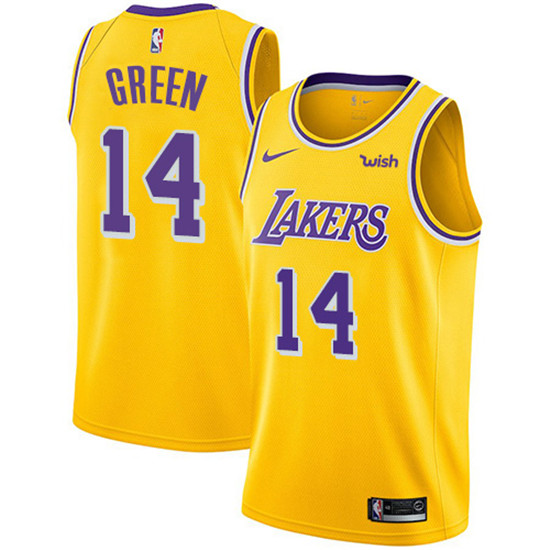 2020 Nike Lakers #14 Danny Green Gold NBA Swingman Icon Edition Jersey