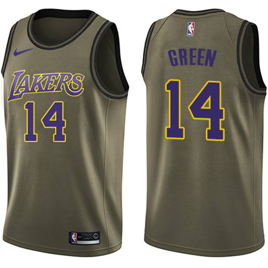 2020 Nike Lakers #14 Danny Green Green NBA Swingman Salute to Service Jersey