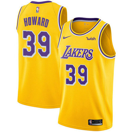 2020 Nike Lakers #39 Dwight Howard Gold NBA Swingman Icon Edition Jersey