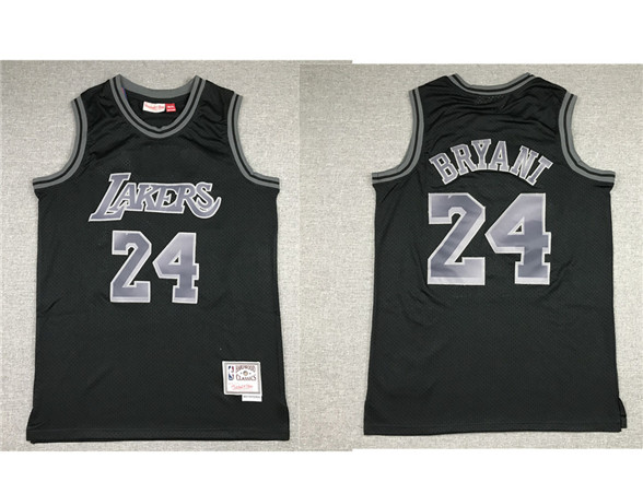 2020 Los Angeles Lakers #24 Kobe Bryant Black With Silver Hardwood Classics Soul Swingman Throwback