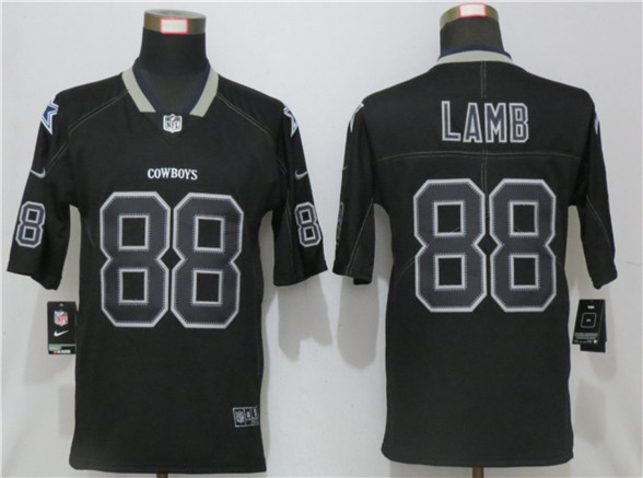 2020 Dallas Cowboys #88 CeeDee Lamb Black Lights Out Color Rush Stitched NFL Nike Limited Jersey