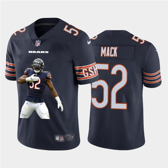 2020 Chicago Bears #52 Khalil Mack Navy Blue Player Portrait Edition Vapor Untouchable Stitched NFL