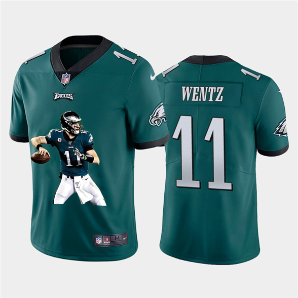 2020 Philadelphia Eagles #11 Carson Wentz Midnight Green Player Portrait Edition Vapor Untouchable S