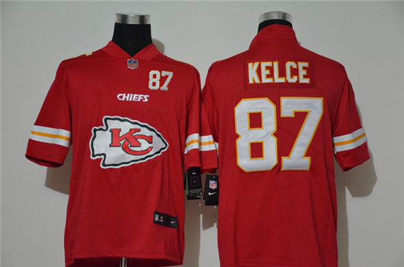 2020 Kansas City Chiefs #87 Travis Kelce Red Big Logo Number Vapor Untouchable Stitched NFL Nike Fas