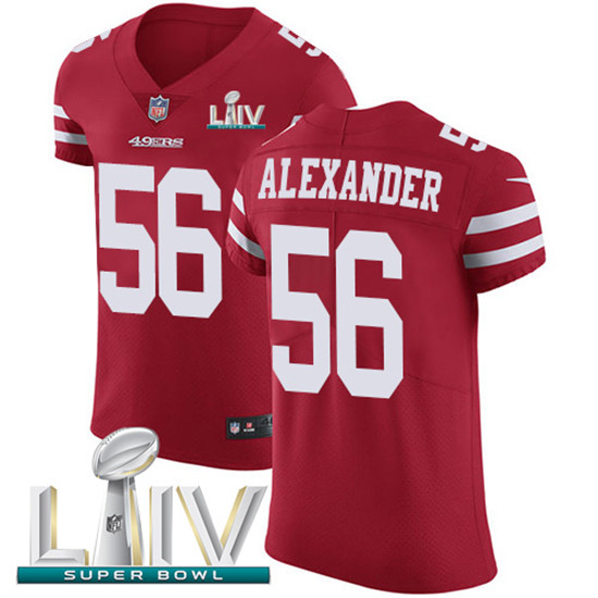 2020 Nike 49ers #56 Kwon Alexander Red Super Bowl LIV Team Color Men's Stitched NFL Vapor Untouchabl