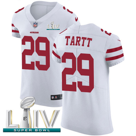 2020 Nike 49ers #29 Jaquiski Tartt White Super Bowl LIV Men's Stitched NFL Vapor Untouchable Elite J