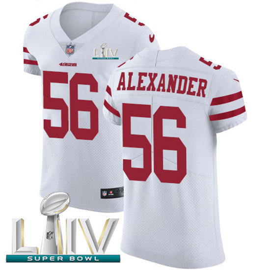 2020 Nike 49ers #56 Kwon Alexander White Super Bowl LIV Men's Stitched NFL Vapor Untouchable Elite J