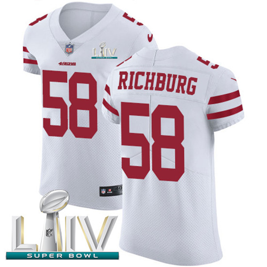 2020 Nike 49ers #58 Weston Richburg White Super Bowl LIV Men's Stitched NFL Vapor Untouchable Elite