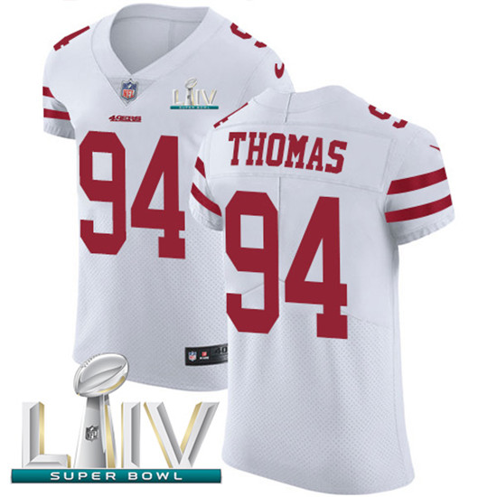 2020 Nike 49ers #94 Solomon Thomas White Super Bowl LIV Men's Stitched NFL Vapor Untouchable Elite J