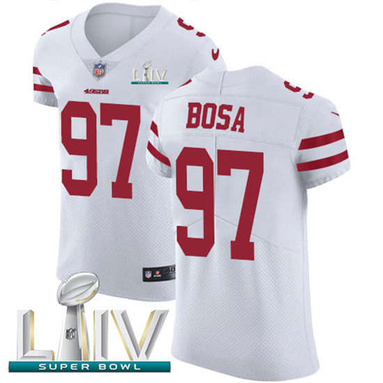 2020 Nike 49ers #97 Nick Bosa White Super Bowl LIV Men's Stitched NFL Vapor Untouchable Elite Jersey