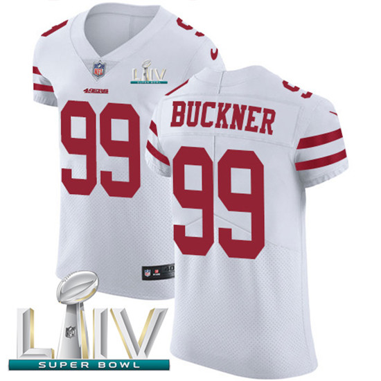 2020 Nike 49ers #99 DeForest Buckner White Super Bowl LIV Men's Stitched NFL Vapor Untouchable Elite