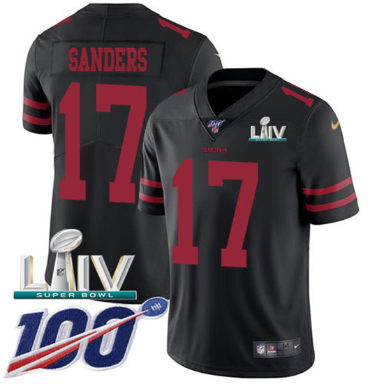 2020 Nike 49ers #17 Emmanuel Sanders Black Super Bowl LIV Alternate Men's Stitched NFL 100th Season