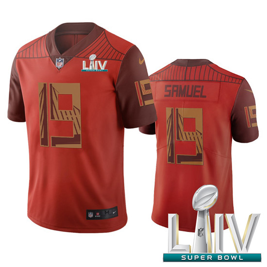 2020 San Francisco 49ers #19 Deebo Samuel Orange Super Bowl LIV Vapor Limited City Edition NFL Jerse