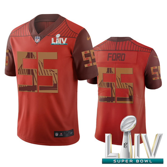 2020 San Francisco 49ers #55 Dee Ford Orange Super Bowl LIV Vapor Limited City Edition NFL Jersey