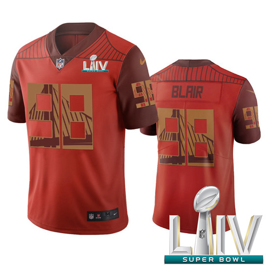 2020 San Francisco 49ers #98 Ronald Blair Orange Super Bowl LIV Vapor Limited City Edition NFL Jerse