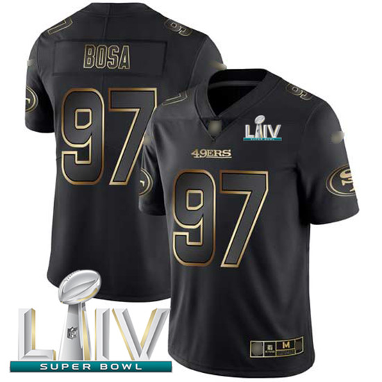 2020 Nike 49ers #97 Nick Bosa Black/Gold Super Bowl LIV Men's Stitched NFL Vapor Untouchable Limited