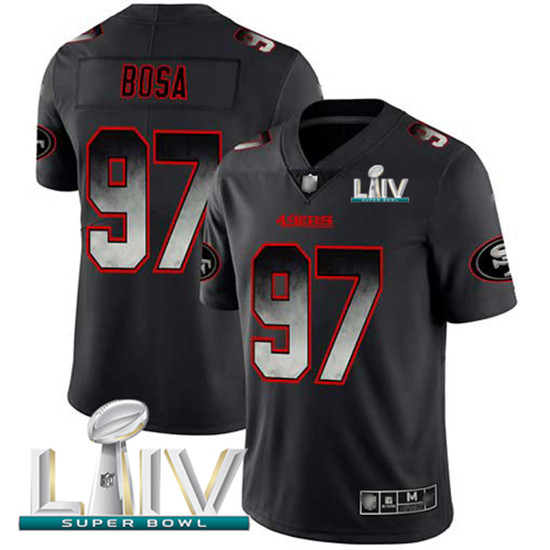 2020 Nike 49ers #97 Nick Bosa Black Super Bowl LIV Men's Stitched NFL Vapor Untouchable Limited Smok