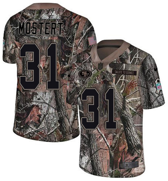 2020 Nike 49ers #31 Raheem Mostert Camo Men's Stitched NFL Limited Rush Realtree Jersey