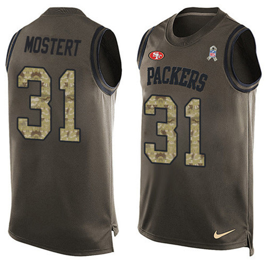 2020 Nike 49ers #31 Raheem Mostert Green Men's Stitched NFL Limited Salute To Service Tank Top Jerse