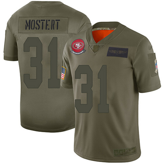 2020 Nike 49ers #31 Raheem Mostert Camo Men's Stitched NFL Limited 2019 Salute To Service Jersey