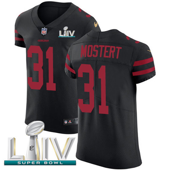 2020 Nike 49ers #31 Raheem Mostert Black Super Bowl LIV Alternate Men's Stitched NFL New Elite Jerse