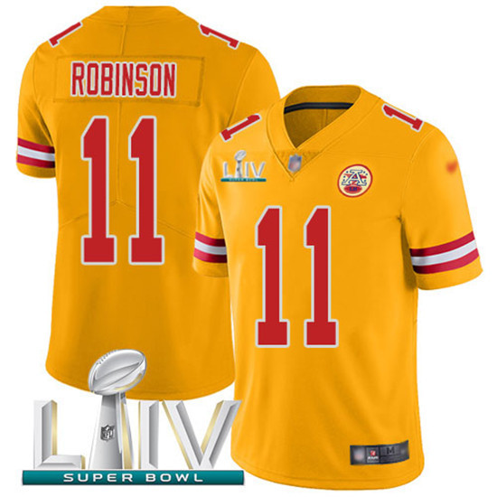 2020 Nike Chiefs #11 Demarcus Robinson Gold Super Bowl LIV Men's Stitched NFL Limited Inverted Legen