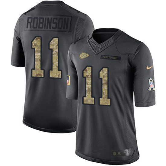 2020 Nike Chiefs #11 Demarcus Robinson Black Men's Stitched NFL Limited 2016 Salute To Service Jerse