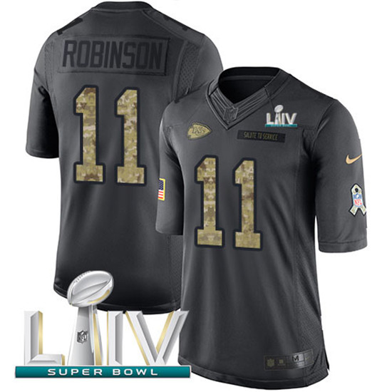 2020 Nike Chiefs #11 Demarcus Robinson Black Super Bowl LIV Men's Stitched NFL Limited 2016 Salute t