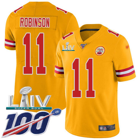 2020 Nike Chiefs #11 Demarcus Robinson Gold Super Bowl LIV Men's Stitched NFL Limited Inverted Legen