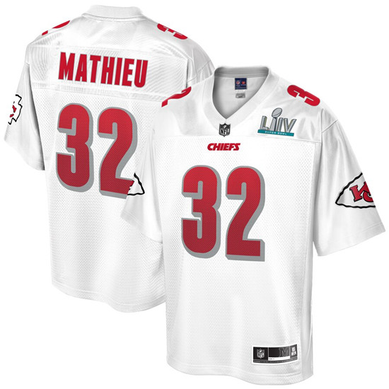 2020 Men's Kansas City Chiefs #32 Tyrann Mathieu NFL Pro Line White Super Bowl LIV Champions Jersey