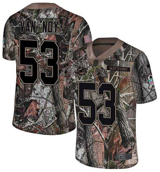 2020 Nike Dolphins #53 Kyle Van Noy Camo Men's Stitched NFL Limited Rush Realtree Jersey
