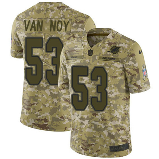 2020 Nike Dolphins #53 Kyle Van Noy Camo Men's Stitched NFL Limited 2018 Salute To Service Jersey