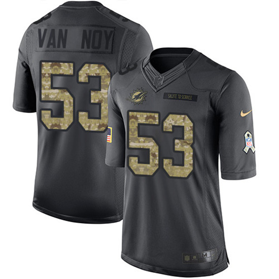 2020 Nike Dolphins #53 Kyle Van Noy Black Men's Stitched NFL Limited 2016 Salute to Service Jersey