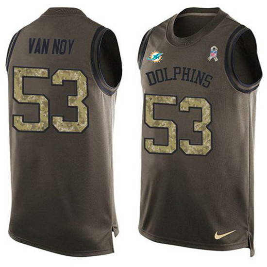 2020 Nike Dolphins #53 Kyle Van Noy Green Men's Stitched NFL Limited Salute To Service Tank Top Jers
