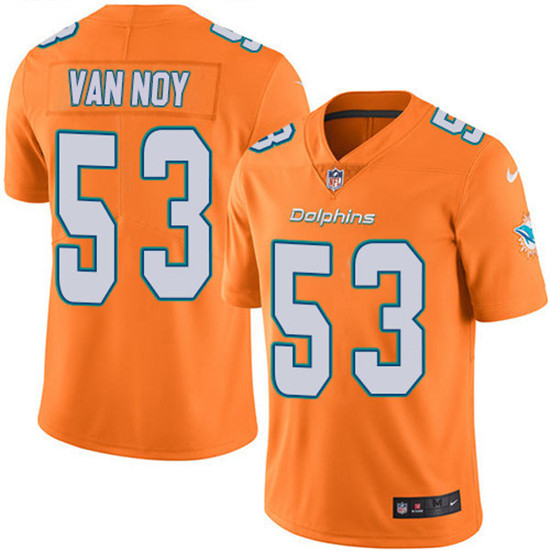2020 Nike Dolphins #53 Kyle Van Noy Orange Men's Stitched NFL Limited Rush Jersey