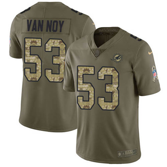 2020 Nike Dolphins #53 Kyle Van Noy Olive/Camo Men's Stitched NFL Limited 2017 Salute To Service Jer